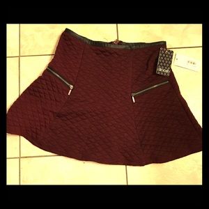 Maroon and black skirt